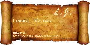 Lovasi János névjegykártya